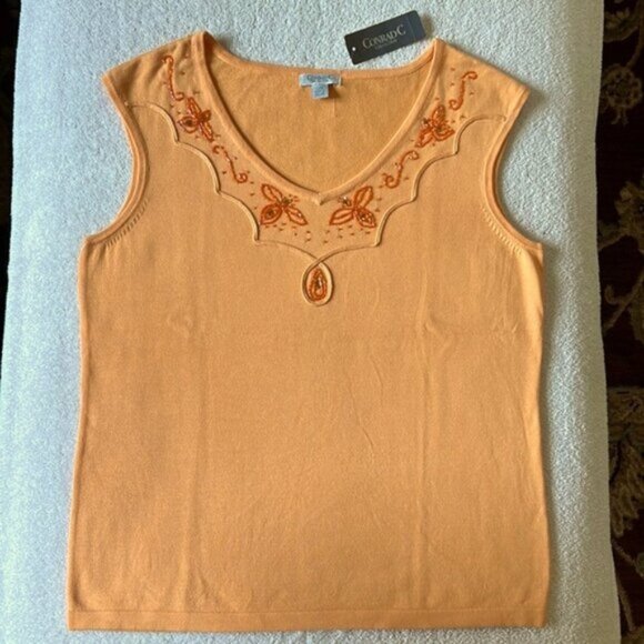 Orange Beaded Knit Top - Picture 2 of 10